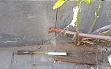 Incendiary balloon found in the central Israel city of Lod, October 16, 2018 (Police Spokesperson's Unit)