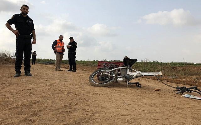 A man was killed October 19, 2018 when his electric bike was hit by an ATV near Moshav Berekhya (Police Spokesman's Unit) A man was killed October 19, 2018 when his electric bike was hit by an ATV near Moshav Berekhya (Police Spokesman's Unit)