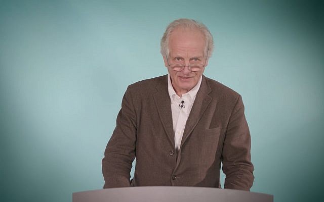 William Nygaard delivers keynote speech on his experience and vision of self-censorship on February 27, 2018. (Screen capture: YouTube) William Nygaard delivers keynote speech on his experience and vision of self-censorship on February 27, 2018. (Screen capture: YouTube)