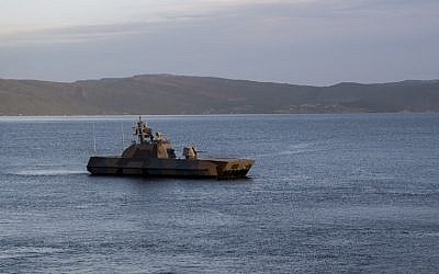Norwegian Motor Topedo Boat (MTB) KNM Skudd is pictured from onboard of USS Mount Whitney of the US Navy during the NATO-led military exercise Trident Juncture on November 3, in Trondheim, Norway.(Jonathan NACKSTRAND / AFP)