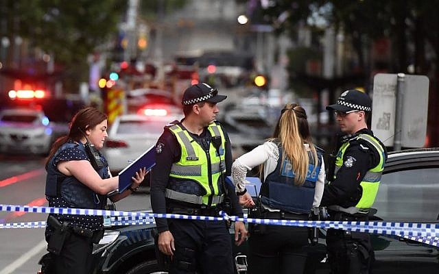Illustrative: Australian police at a crime scene in Melbourne on November 9, 2018. (William West/AFP) Illustrative: Australian police at a crime scene in Melbourne on November 9, 2018. (William West/AFP)