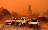 Illustrative: Abandoned vehicles sit at a car lot in Paradise, north of Sacramento, California on November 09, 2018 (Josh Edelson / AFP)