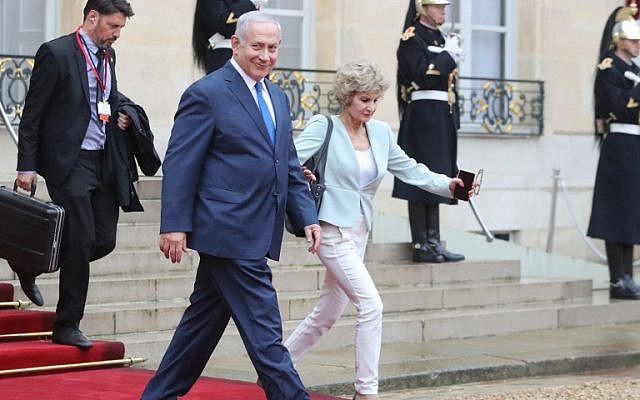Prime Minister Benjamin Netanyahu leaves after a lunch at the Elysee Palace in Paris on November 11, 2018, during commemorations marking the 100th anniversary of the 11 November 1918 armistice, ending World War I. (JACQUES DEMARTHON / AFP) Prime Minister Benjamin Netanyahu leaves after a lunch at the Elysee Palace in Paris on November 11, 2018, during commemorations marking the 100th anniversary of the 11 November 1918 armistice, ending World War I. (JACQUES DEMARTHON / AFP)
