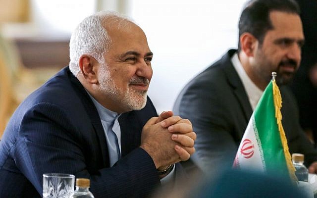 Iranian Foreign Minister Mohammad Javad Zarif, left, meets with his British counterpart (not seen) in the capital Tehran on November 19, 2018. (ATTA KENARE/AFP) Iranian Foreign Minister Mohammad Javad Zarif, left, meets with his British counterpart (not seen) in the capital Tehran on November 19, 2018. (ATTA KENARE/AFP)
