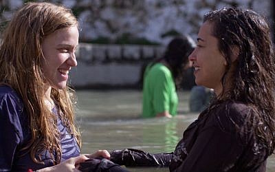 Avigayil Koevary, left, as Benny and Moran Rosenblatt as Yael in 'Red Cow.' (Courtesy)