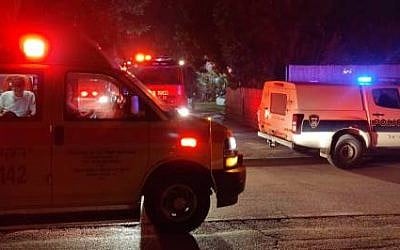 The scene of an apartment fire in Moshav Batzra in central Israel, November 18, 2018. (Magen David Adom)