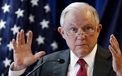 In this photo from July 13, 2018, Attorney General Jeff Sessions speaks in Portland, Maine. (AP Photo/Robert F. Bukaty, File)