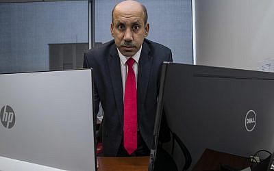 Ali AlAhmed poses for a photograph in his office Friday, Oct. 26, 2018, in Washington (AP /Alex Brandon)