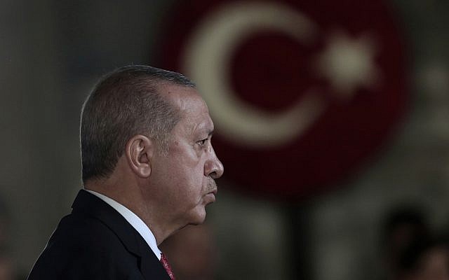 Turkey's President Recep Tayyip Erdogan attends a wreath-laying ceremony at the mausoleum of the nation's founding father Mustafa Kemal Ataturk, during a ceremony to mark the 80th anniversary of his death, in Ankara, Turkey, Saturday, Nov. 10, 2018. (AP/Burhan Ozbilici) Turkey's President Recep Tayyip Erdogan attends a wreath-laying ceremony at the mausoleum of the nation's founding father Mustafa Kemal Ataturk, during a ceremony to mark the 80th anniversary of his death, in Ankara, Turkey, Saturday, Nov. 10, 2018. (AP/Burhan Ozbilici)