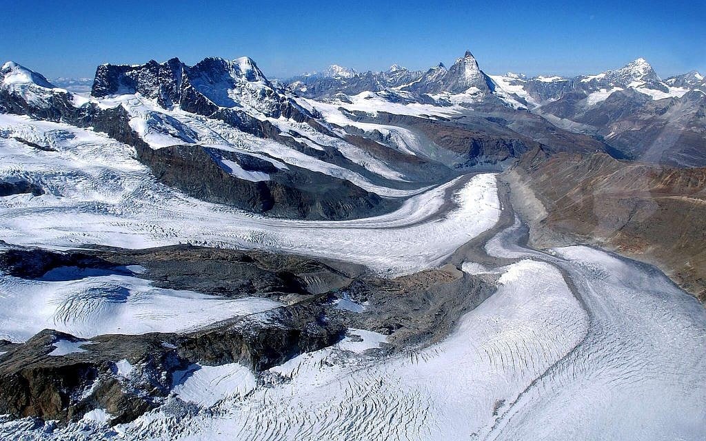 Illustrative: A September 15, 2003 file image of the Gorner Glacier and the Matterhorn, second peak from right, on the Swiss-Italian border. (AP Photo/Keystone, Olivier Maire. File)