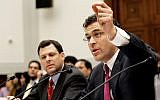 Elliot Schrage, right, testifies before a joint hearing in Congress on February 15, 2006, in Washington. (AP/Manuel Balce Ceneta)
