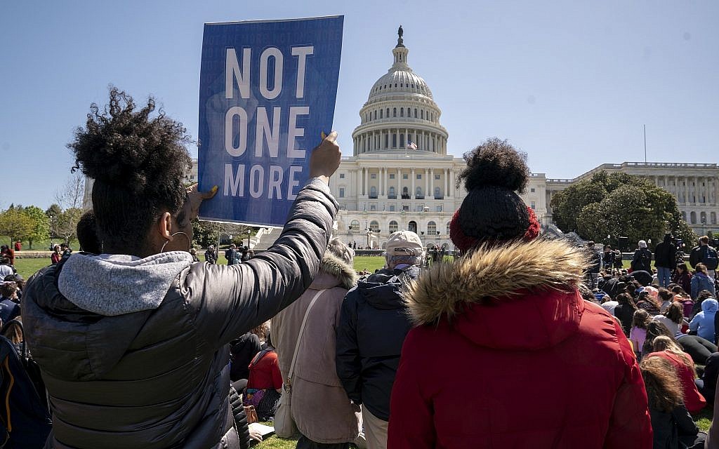Following the February shooting at a high school in Parkland, Fla., several hundred students rally on the West Lawn of the Capitol to call for an end to gun violence in schools, in Washington, Friday, April 20, 2018. (AP/J. Scott Applewhite) Following the February shooting at a high school in Parkland, Fla., several hundred students rally on the West Lawn of the Capitol to call for an end to gun violence in schools, in Washington, Friday, April 20, 2018. (AP/J. Scott Applewhite)