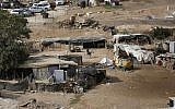 The West Bank Bedouin community of Khan al-Ahmar, October 21, 2018. (AP/ Majdi Mohammed)