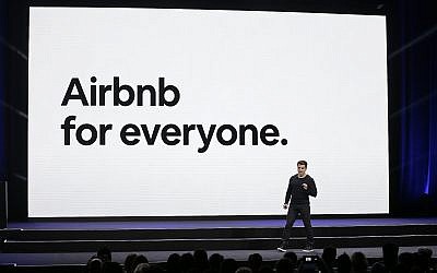 Airbnb co-founder and CEO Brian Chesky speaks during an event in San Francisco, on February 22, 2018. (AP Photo/Eric Risberg, File)