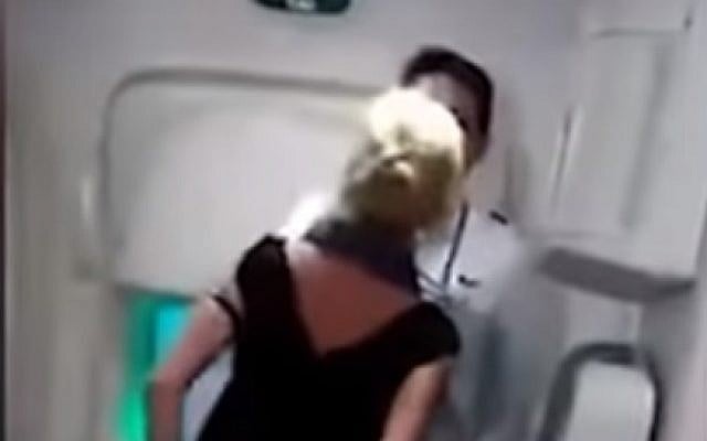 Screen capture from video of rights activist and international lawyer Simone O’Broin, during an altercation on an Air India flight. (YouTube) Screen capture from video of rights activist and international lawyer Simone O’Broin, during an altercation on an Air India flight. (YouTube)