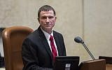 Knesset Speaker Yuli Edelstein seen during a memorial ceremony marking 19 years to the assassination of prime minister Yitzhak Rabin, in the Knesset in Jerusalem, November 5, 2014 (Yonatan Sindel/Flash90)