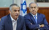 Prime Minister Benjamin Netanyahu (right) and Finance Minister Moshe Kahlon at the weekly cabinet meeting in Jerusalem on March 13, 2016. (Marc Israel Sellem/Pool)