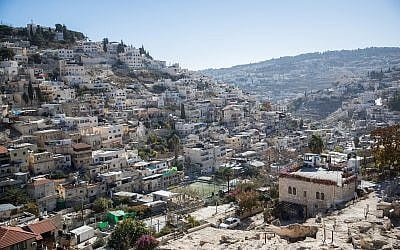 View of the East Jerusalem neighborhood of Silwan on December 3, 2017. (Yonatan Sindel/Flash90)