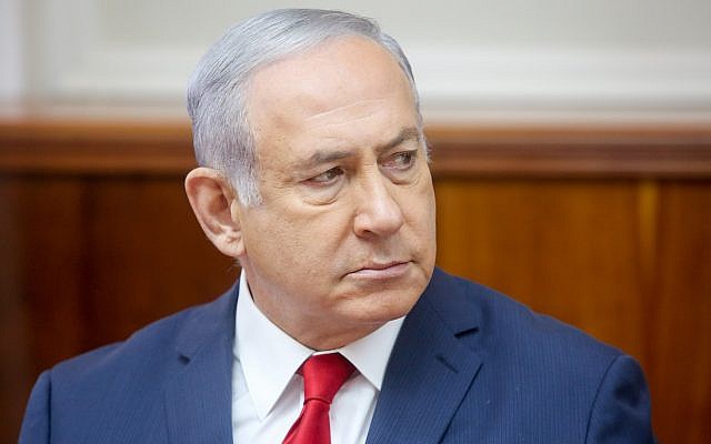 Prime Minister Benjamin Netanyahu leads the weekly cabinet meeting, at the Prime Ministers Office in Jerusalem, September 16, 2018. (Marc Israel Sellem/POOL) Prime Minister Benjamin Netanyahu leads the weekly cabinet meeting, at the Prime Ministers Office in Jerusalem, September 16, 2018. (Marc Israel Sellem/POOL)