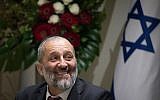 Interior Minister Aryeh Deri attends a swearing in ceremony for the Rabbinate Council at the President's Residence in Jerusalem, on October 24, 2018. (Yonatan Sindel/Flash90)