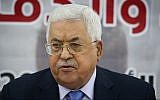 Palestinian Authority President Mahmoud Abbas at a meeting in the West Bank city of Ramallah on October 28, 2018. (Flash90)