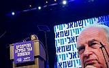 Head of the left-wing Meretz party Tamar Zandberg attends a rally marking 23 years since the assassination of prime minister Yitzhak Rabin, at Tel Aviv's Rabin Square on November 3, 2018. (Miriam Alster/Flash90)