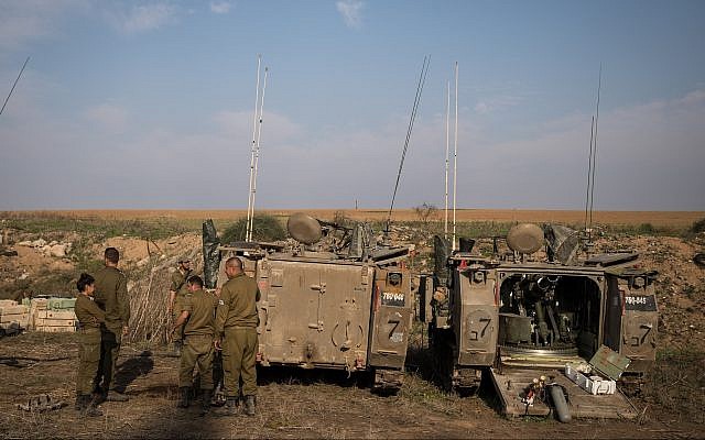 IDF forces seen gathering near the border with Gaza in southern Israel on November 13, 2018. (Hadas Parush/Flash90) IDF forces seen gathering near the border with Gaza in southern Israel on November 13, 2018. (Hadas Parush/Flash90)