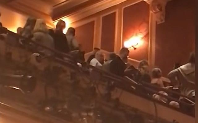 Screen capture from video of a man shouting 'Heil Hitler' during a performance of 'Fiddler on the Roof' at a theater in Baltimore. (YouTube) Screen capture from video of a man shouting 'Heil Hitler' during a performance of 'Fiddler on the Roof' at a theater in Baltimore. (YouTube)