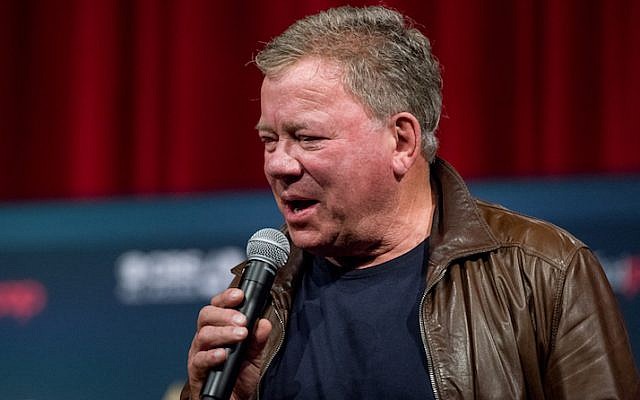 William Shatner speaking at a “Star Trek” conference at the Javits Center in New York, Sept. 4, 2016. (Roy Rochlin/Getty Images via JTA) William Shatner speaking at a “Star Trek” conference at the Javits Center in New York, Sept. 4, 2016. (Roy Rochlin/Getty Images via JTA)