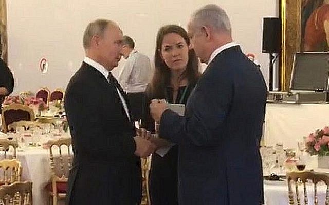 Russian President Vladimir Putin meets with Prime Minister Benjamin Netanyahu in Paris on November 11, 2011 (courtesy) Russian President Vladimir Putin meets with Prime Minister Benjamin Netanyahu in Paris on November 11, 2011 (courtesy)