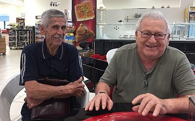 Mohammed Einan (left) and Motke Berkowitz, one Arab, the other a Jew, are lifelong friends who found each other through soccer (Courtesy Diana Bletter)