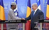 Prime Minister Benjamin Netanyahu and President Idriss Deby of Chad meet at the Prime Minister's Office in Jerusalem, November 25, 2018. (GPO)