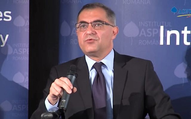 Screen capture from video of Romanian diplomat Mihnea Constanescu. (YouTube) Screen capture from video of Romanian diplomat Mihnea Constanescu. (YouTube)