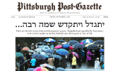 The front page of the Pittsburgh Post-Gazette on Friday November 2, 2018 (Screenshot via JTA)
