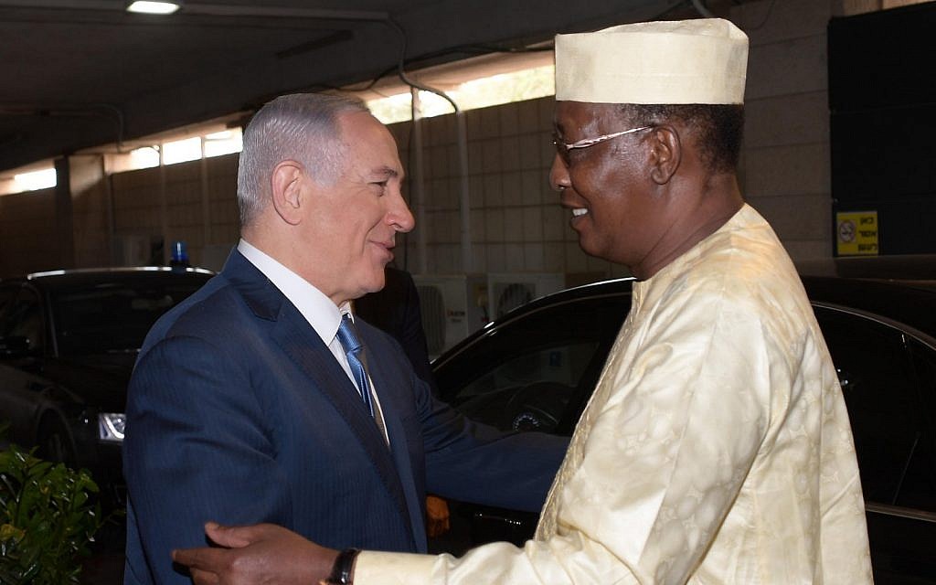 PM Netanyahu with Chadian President Deby in Jerusalem, November 2018. (GPO)