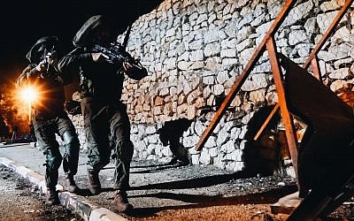 Soldiers from the IDF Commando Brigade take part in a large-scale training exercise in November 2018. (Israel Defense Forces)