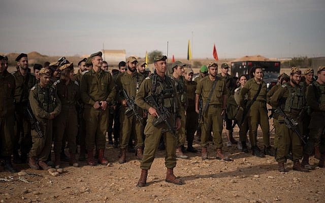 Soldiers take part in a ceremony marking the creation of the new Faran Brigade in the Israel Defense Forces, which will defend the Egyptian-Israeli border, in November 2018. (Israel Defense Forces) Soldiers take part in a ceremony marking the creation of the new Faran Brigade in the Israel Defense Forces, which will defend the Egyptian-Israeli border, in November 2018. (Israel Defense Forces)