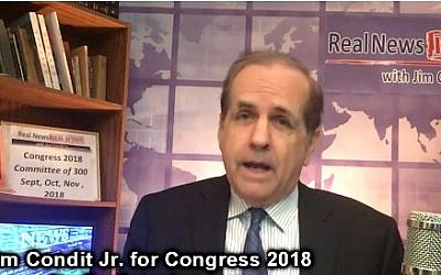 Jim Condit Jr. is running for a Congressional seat in Cincinnati, Ohio. His ads have raged against "billionaire Communist Jews." (screen capture: YouTube)