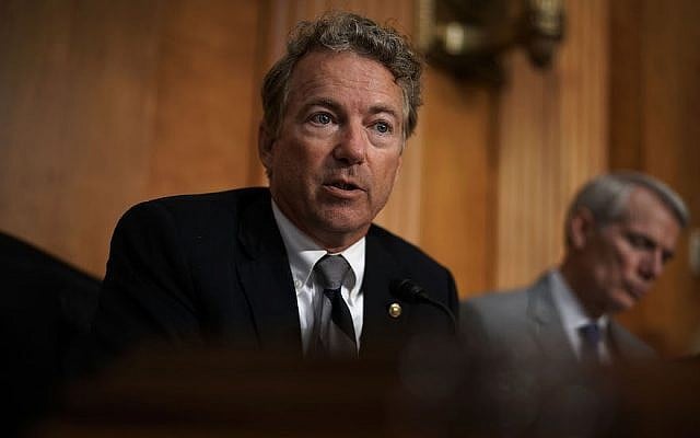 Republican Senator Rand Paul of Kentucky speaks during a hearing before the Senate Foreign Relations Committee on Capitol Hill, July 25, 2018. (Alex Wong/Getty Images) Republican Senator Rand Paul of Kentucky speaks during a hearing before the Senate Foreign Relations Committee on Capitol Hill, July 25, 2018. (Alex Wong/Getty Images)