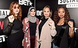 (L-R) Bob Bland, Linda Sarsour, Carmen Perez and Tamika D. Mallory. (Paras Griffin/Getty Images for BET via JTA)