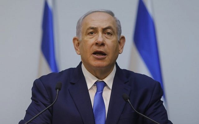 Prime Minister Benjamin Netanyahu delivers a statement at the Knesset in Jerusalem, ahead of the UN Security Council discussion on Hezbollah's tunnels into Israel, on December 19, 2018. (Menahem KAHANA / AFP) Prime Minister Benjamin Netanyahu delivers a statement at the Knesset in Jerusalem, ahead of the UN Security Council discussion on Hezbollah's tunnels into Israel, on December 19, 2018. (Menahem KAHANA / AFP)