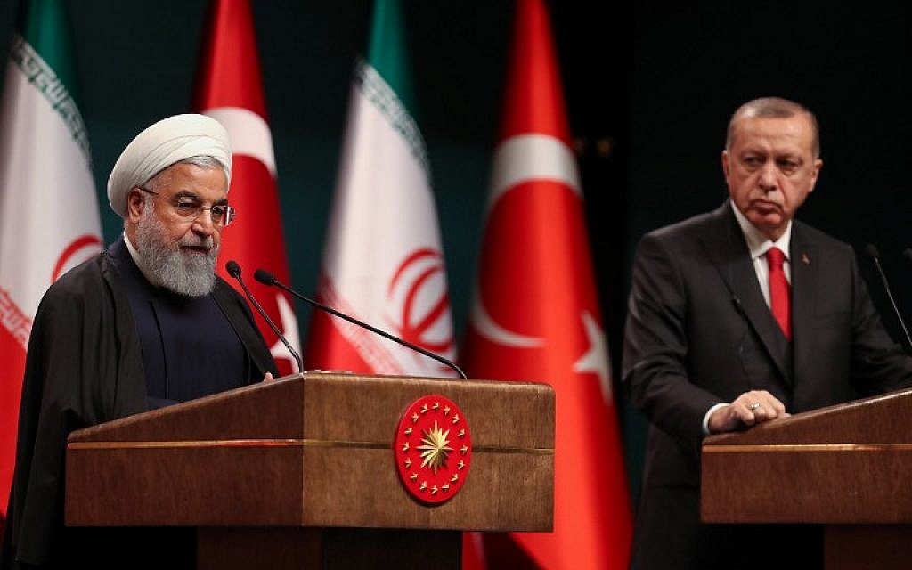 Iran's President Hassan Rouhani (L) and Turkey's President Recep Tayyip Erdogan (R) attend a joint press conference at the Turkish presidential complex in Ankara on December 20, 2018.  (Adem ALTAN / AFP)