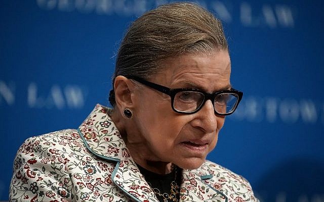 In this file photo from September 26, 2018, US Supreme Court Justice Ruth Bader Ginsburg participates in a lecture at Georgetown University Law Center in Washington, DC. (Alex Wong/Getty Images North America/AFP) In this file photo from September 26, 2018, US Supreme Court Justice Ruth Bader Ginsburg participates in a lecture at Georgetown University Law Center in Washington, DC. (Alex Wong/Getty Images North America/AFP)