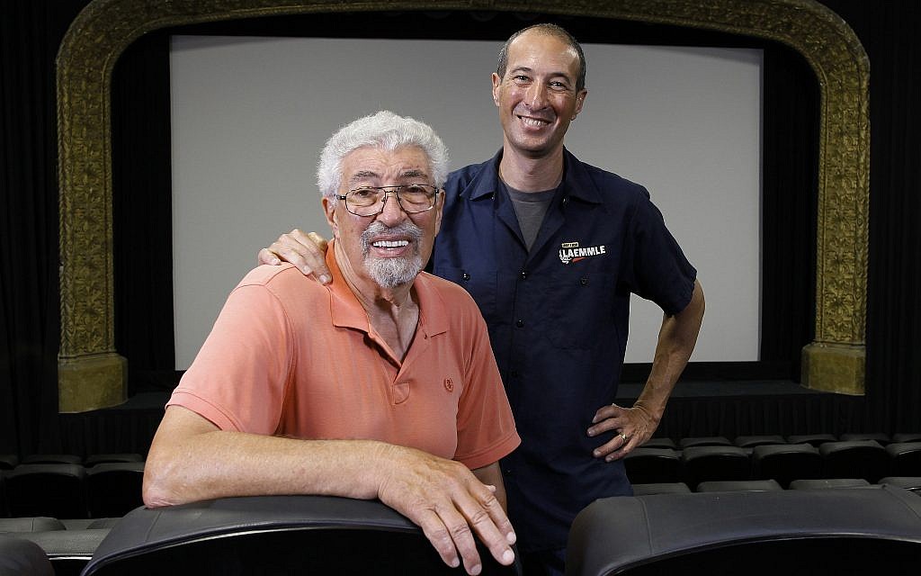Robert Laemmle, left, and his son Greg run the art house theater chain together. (Courtesy of Laemmle.com/via JTA)