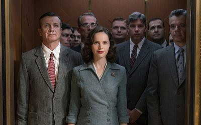 Felicity Jones plays a young Ruth Bader Ginsburg in 'On the Basis of Sex.' (Jonathan Wenk/Focus Features/via JTA)