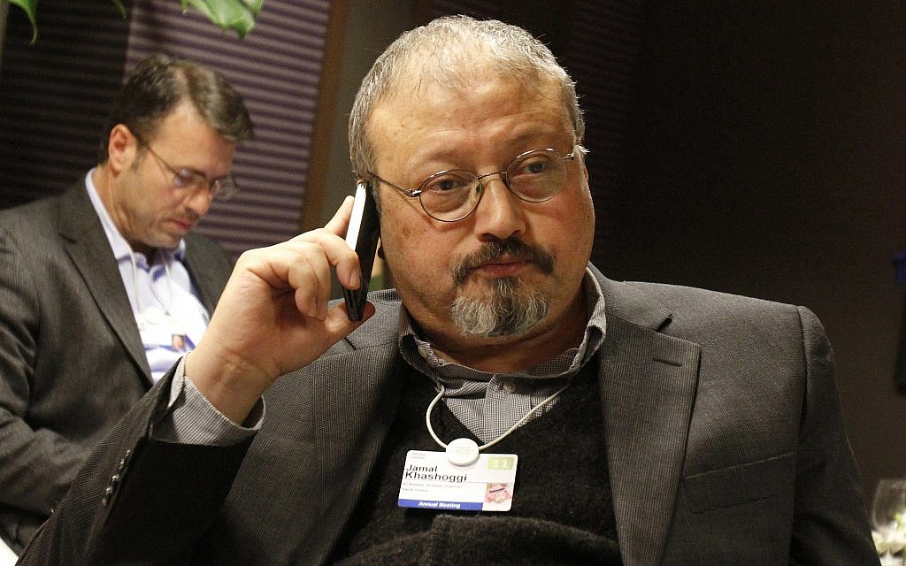 Saudi Arabian journalist Jamal Khashoggi at the World Economic Forum in Davos, Switzerland, January 29, 2011. (AP /Virginia Mayo, File)