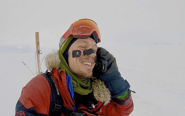 Colin O'Brady, of Portland, Oregon, speaks on the phone in Antarctica on December 26, 2018. (Colin O'Brady via AP) Colin O'Brady, of Portland, Oregon, speaks on the phone in Antarctica on December 26, 2018. (Colin O'Brady via AP)