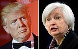 This photo combo of file photos shows US President Donald Trump and Federal Reserve Chair Janet Yellen (AP Photo)