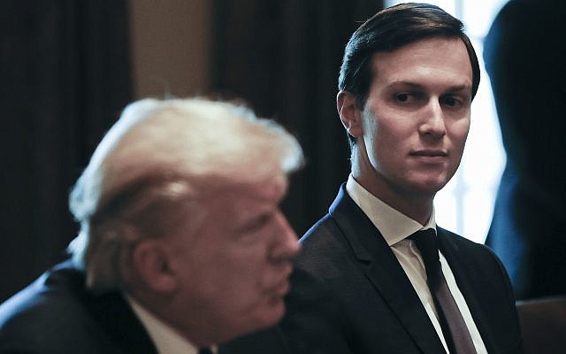 In this July 25, 2017 file photo, White House Senior Adviser and envoy, Jared Kushner, listens at right as President Donald Trump speaks during a meeting with Lebanese Prime Minister Saad Hariri in the Cabinet Room of the White House in Washington (AP Photo/Pablo Martinez Monsivais, File) In this July 25, 2017 file photo, White House Senior Adviser and envoy, Jared Kushner, listens at right as President Donald Trump speaks during a meeting with Lebanese Prime Minister Saad Hariri in the Cabinet Room of the White House in Washington (AP Photo/Pablo Martinez Monsivais, File)