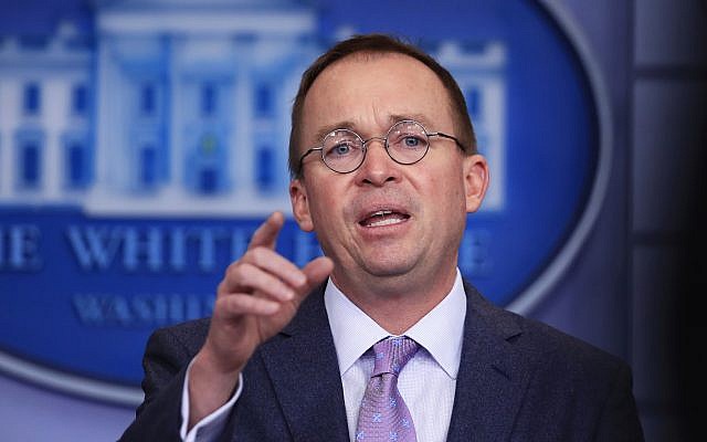 Office of Management and Budget Director Mick Mulvaney talks to reporters in the Brady press briefing room at the White House in Washington, Thursday, March 22, 2018. (AP Photo/Manuel Balce Ceneta) Office of Management and Budget Director Mick Mulvaney talks to reporters in the Brady press briefing room at the White House in Washington, Thursday, March 22, 2018. (AP Photo/Manuel Balce Ceneta)
